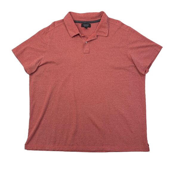 Nordstrom Polo Shirt Mens XXL 2XL Heathered Red Cotton Short Sleeve Side Vents - Picture 1 of 9